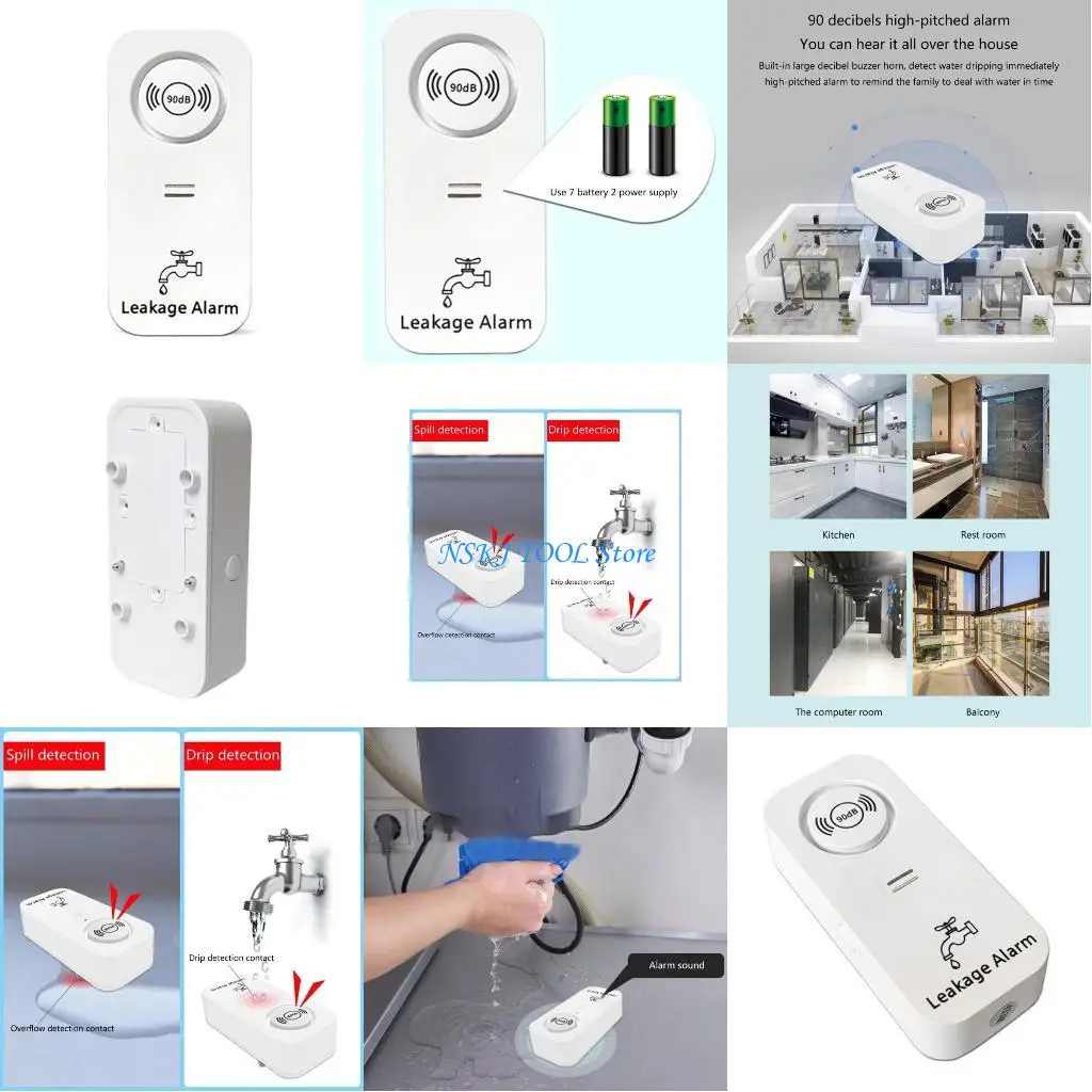 

L8RC Flood Leakage Immersion Security Alarm Water Leak Detector OverflowsAlert