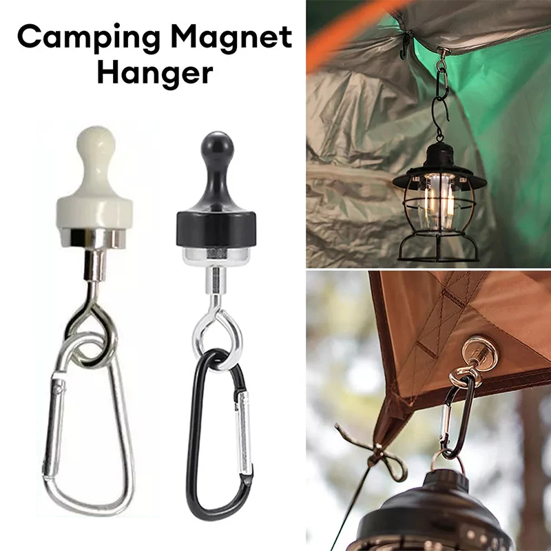 Outdoors Tent Camping Light Hook Magnet Bearing Hanger with D Type Mountaineering Buckle Multipurpose Strong Magnetic Hooks