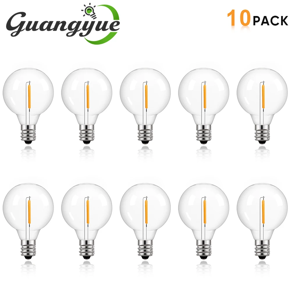 G40 Vintage Led String Light Replacement Bulb 1W Plastic Shatterproof Globe Lamp 220V 110V E12 Base 2200K Edison Light Bulbs