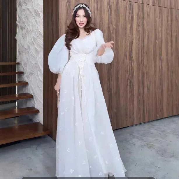 

Женская вязаная юбка Ele с завышенной талией, осенняя новинка 2025, дизайн «Фея», премиум-класс, из полиэстера, с пышным подолом