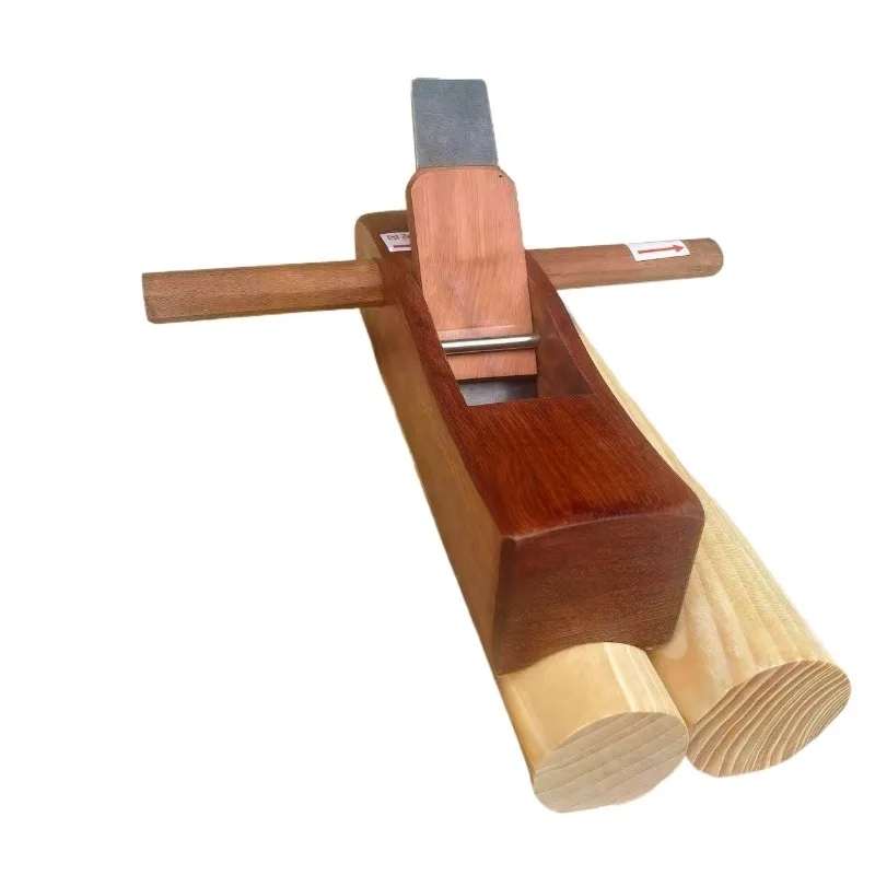 Old-fashioned, carpentry, Luban hand push, semicircular planer, Indonesian mahogany planer, hand push planer