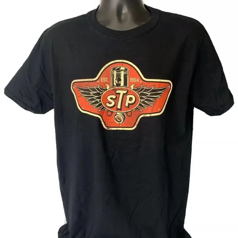 STP Fuel Oil Red Piston Wings Logo T Shirt