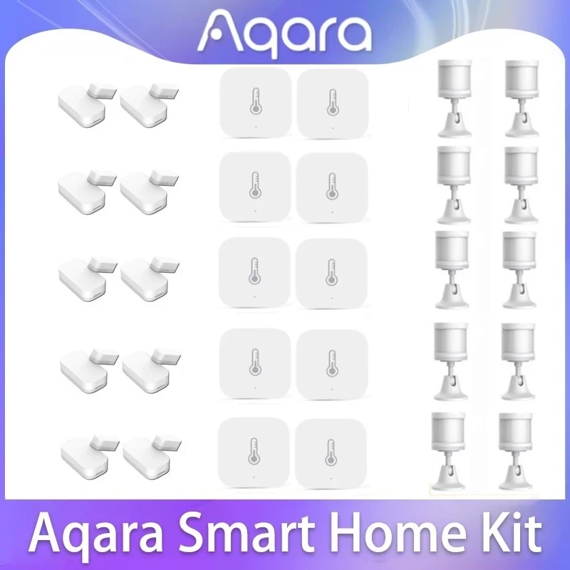 Wholesale Aqara Door Sensor 10pcs ZigBee Temperature Sensors Motion Wireless Connection Work With Mi Home HomeKit APP