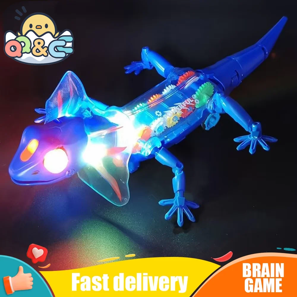 

Walking Lizard Model Robotic Toys with Sounds Lights Crawling Removable Tail Funny Animal Electric Toys for Kid Children's Gift