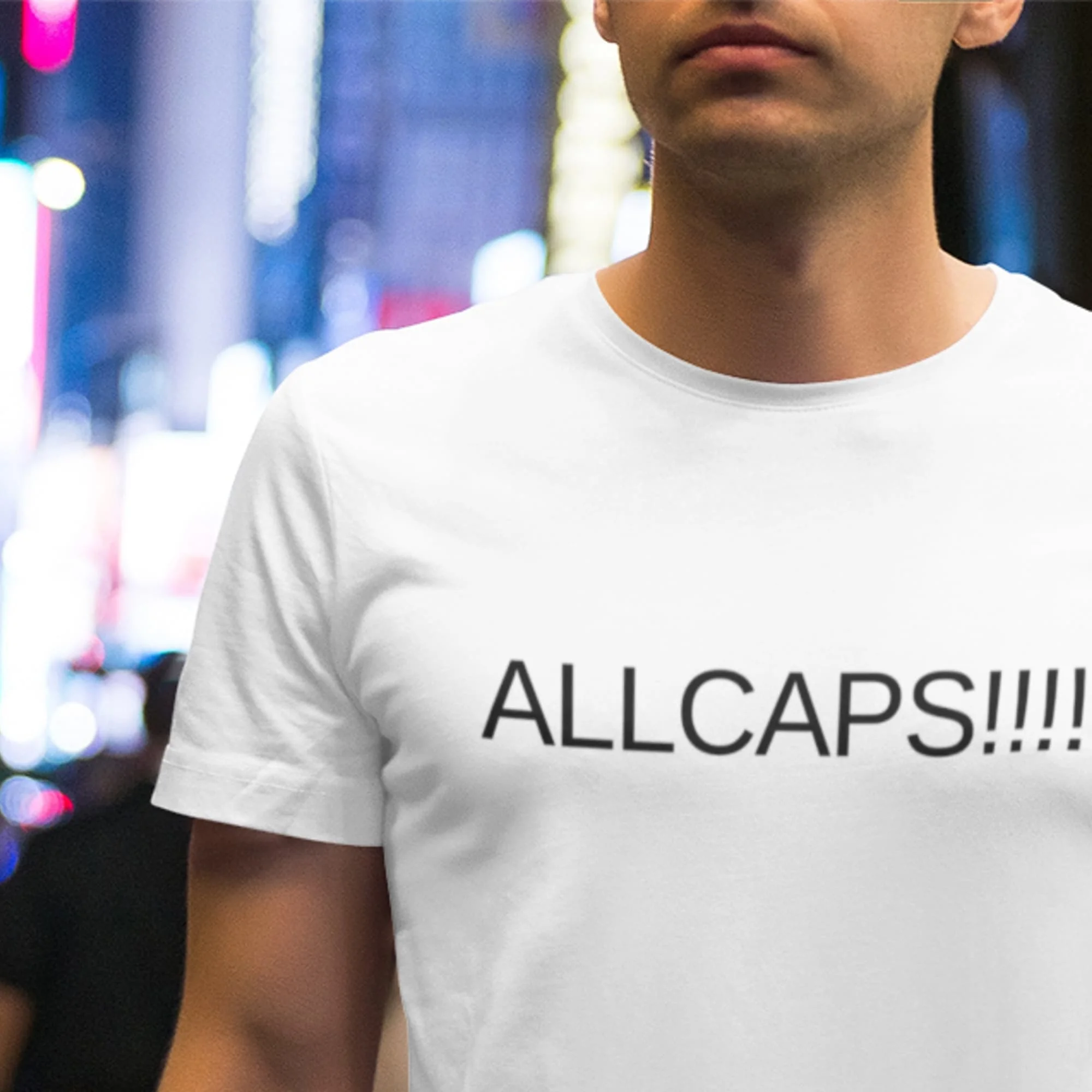 Allcaps T Shirt Premium Bella Canvas Simple Clean Design Fun Silly Nonsensical Funny Print