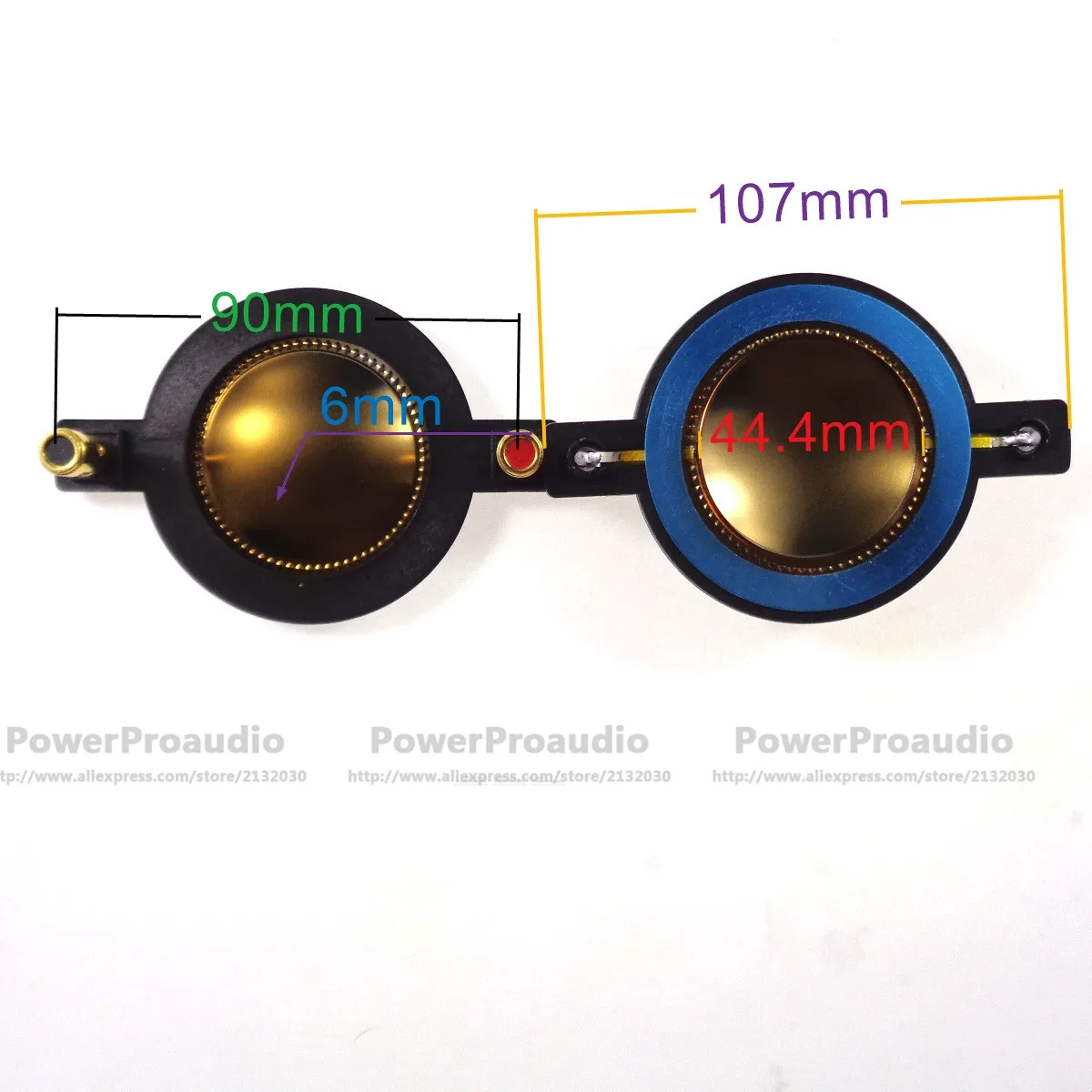 

44.5 Aluminium Flat wire Core Tweeter Voice Coil Membrane Gold Titanium Film Treble Speaker Repair accessories DIY Parts