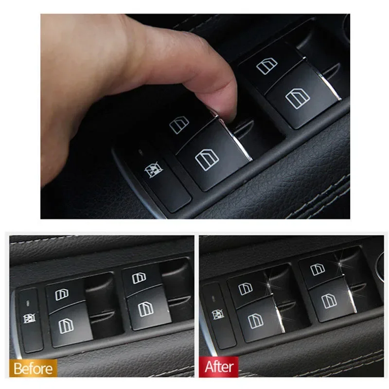 1 Set Interior Decoration Accessories For Mercedes/Benz E W212 C W204 GLK X204 ML GL W166 X166 Class Door Lift Button