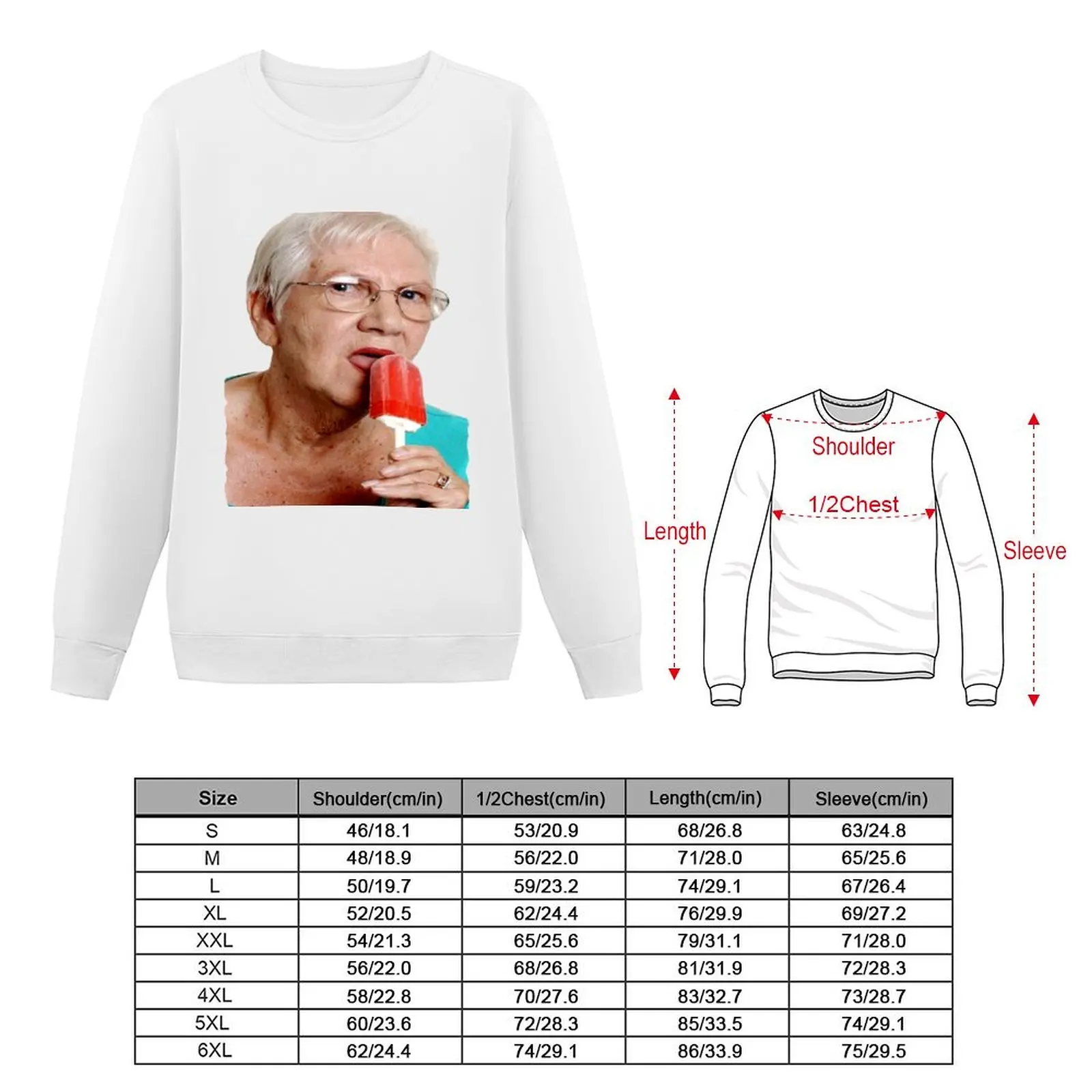 Grandma Granny Ice Cream T Shirt Sweatshirt male clothes tracksuit winter clothes autumn sweatshirt