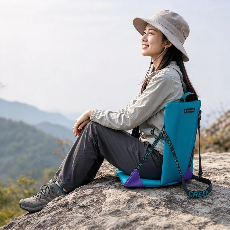 Foldable Reclining Bleacher Stadium Seat, Padded Backrest Portable Chair for Outdoor Sports Matches and Camping