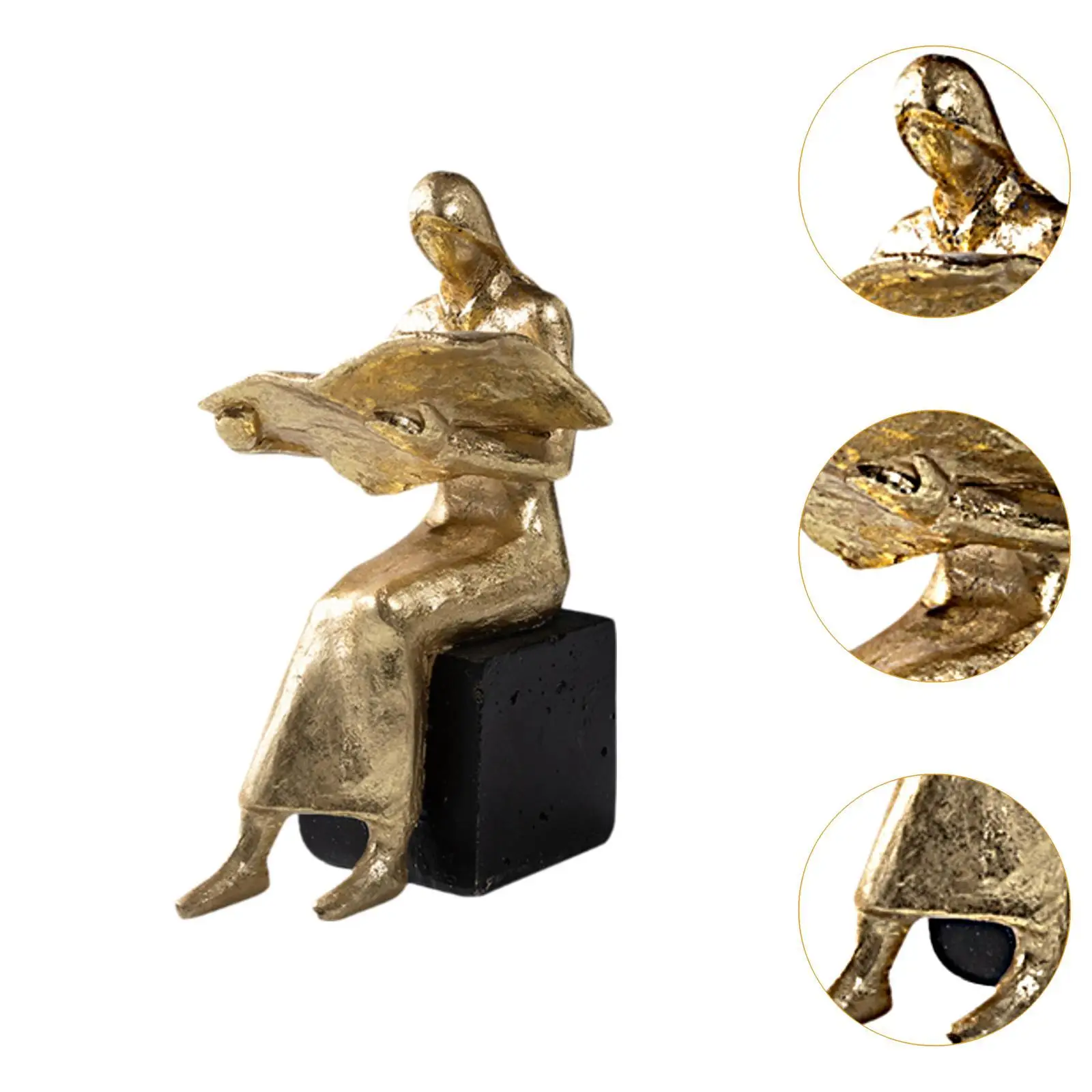 Figurina di lettura Fermalibri in resina Figura d'arte moderna per scaffali Soggiorno