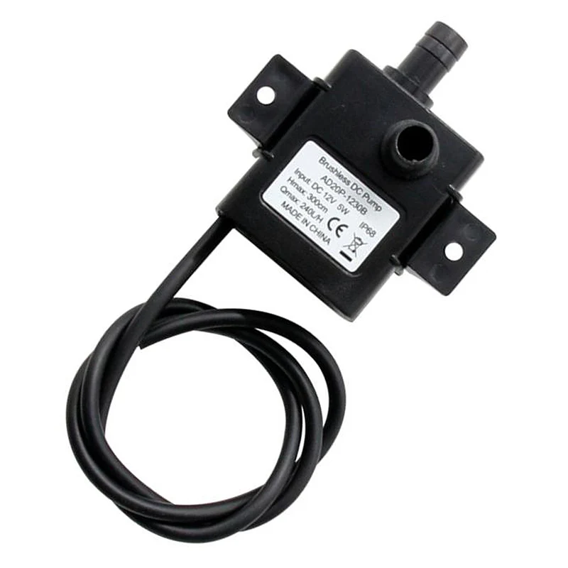 Small Water Pump, 12V DC Silent Water Cooled Brushless Cooling Water Pump Waterproof Centrifugal Pump For Pet / Pond Etc-AU62