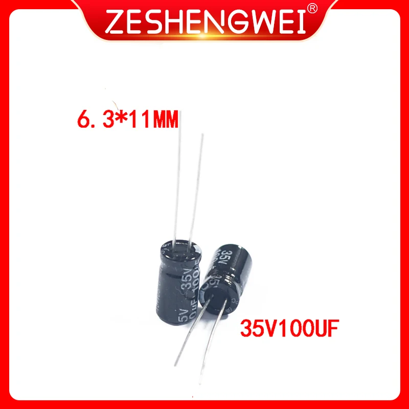 50PCS 35V 100UF 100UF 35V High frequency low resistance Electrolytic Capacitors Size:6*12 best quality New origina