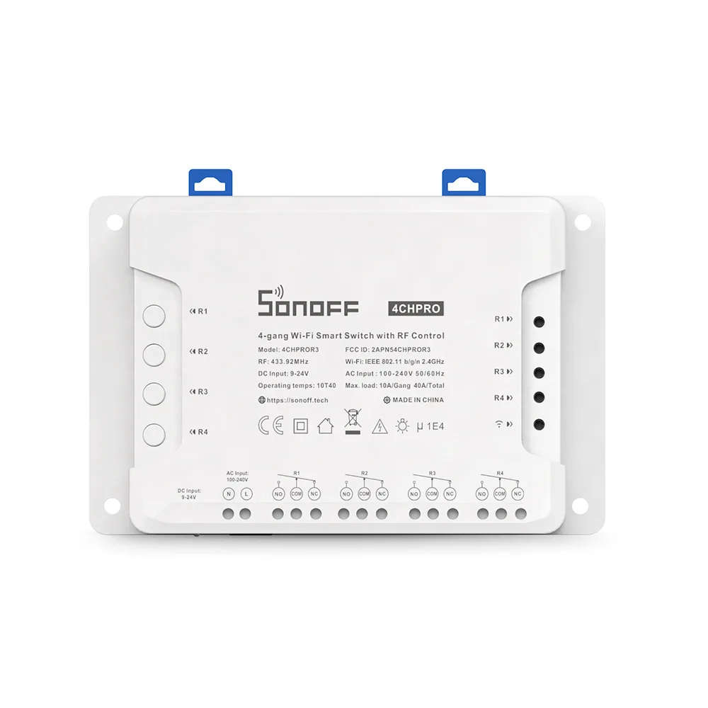 Smart WiFi Switch 4 Channel AC 85-250V 4 Gang Smart Home Remote Control Light Switch Work with Alexa Google Home eWeLink APP