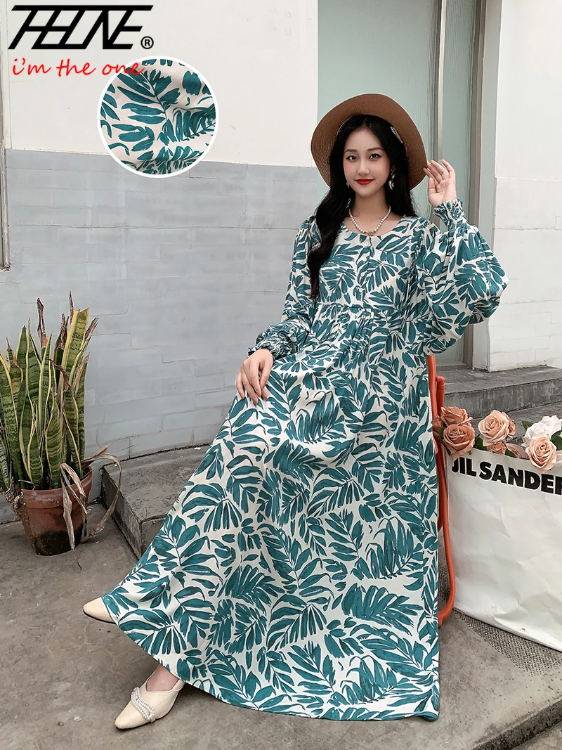 Plus Size Dress Women Clothing Summer Bohemian Oversized Beach Korean Style Floral Vintage Vestidos Robe Loose Long Maxi Dresses