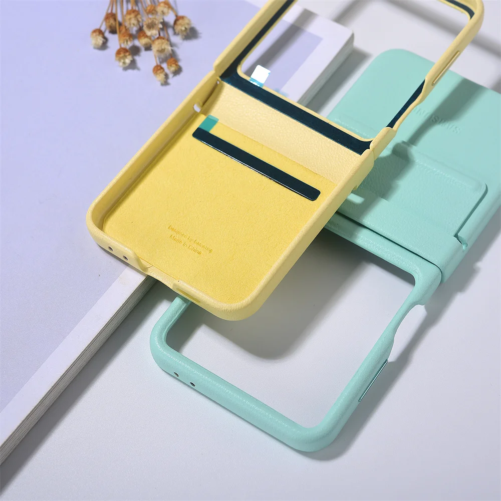 Eco-Leather Kindsuit Mobile Phone Case for Samsung Galaxy Z Flip 6 flip6 Soft Ultra-thin Back Protective Fundas SM-F741B Cover