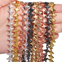10mm Natural Hematite Stone Beads Gold Color Four-Pointed Star Stone Beads For Jewelry Making Bracelet DIY Accessories