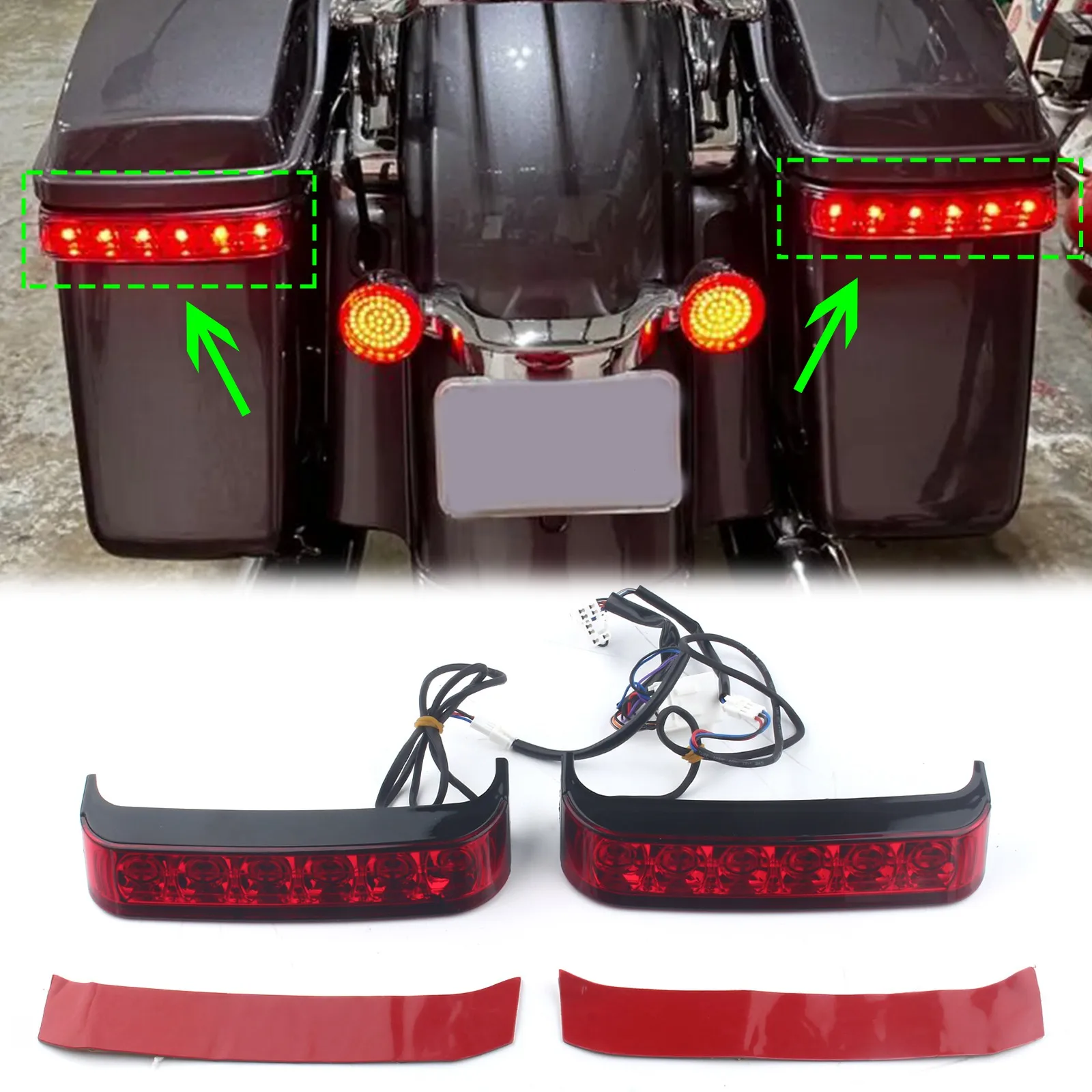 Motorcycle Rear Side Box Tail Light  LED Tail light Modified For Harley Electra Glide Classic EFI - FLHTC FLHTC I  Road Glide