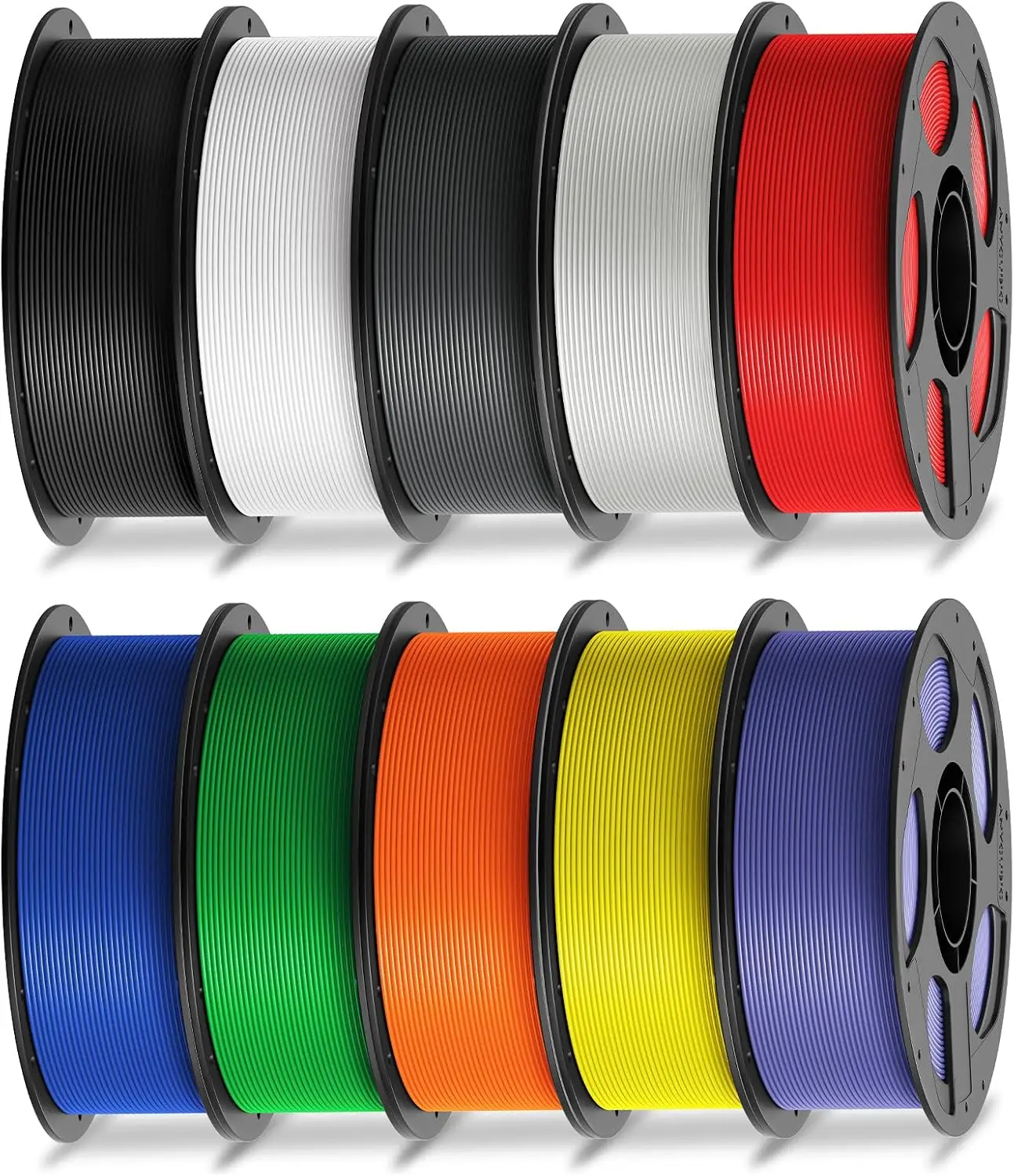 1.75Mm 3D Printer Filament Bundle PLA Dimensional Accuracy Plus Minus 0.02Mm 1Kg Spool Black White Texture Grey Clear Red Blue G