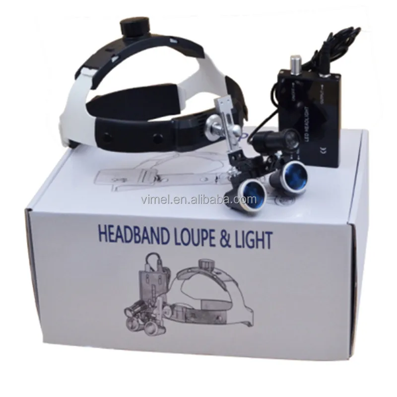 2.5X/3.5X 420mm Dental Loupe Magnifier Binocular Magnifier Surgery Operation Loupe with Spotlight Head Light