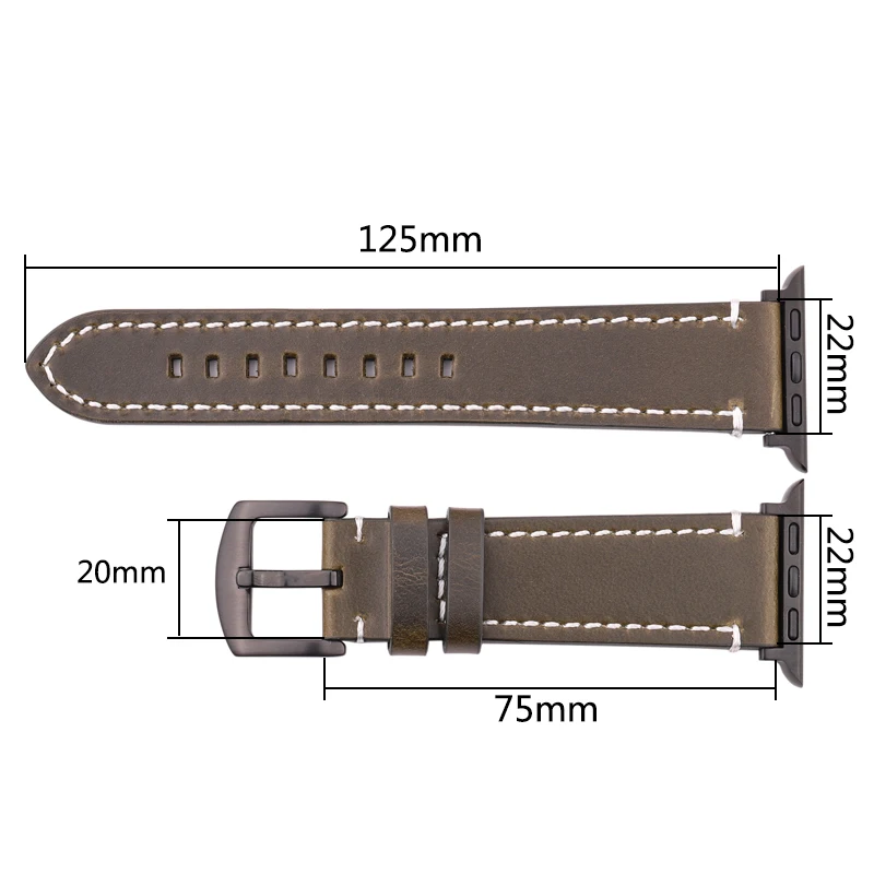 Genuine Leather Watchband For Apple Watch Band 44mm 45mm 40mm 41mm 42mm 38mm Strap Women Men Iwatch Series 7 6 5 4 Se Bracelet