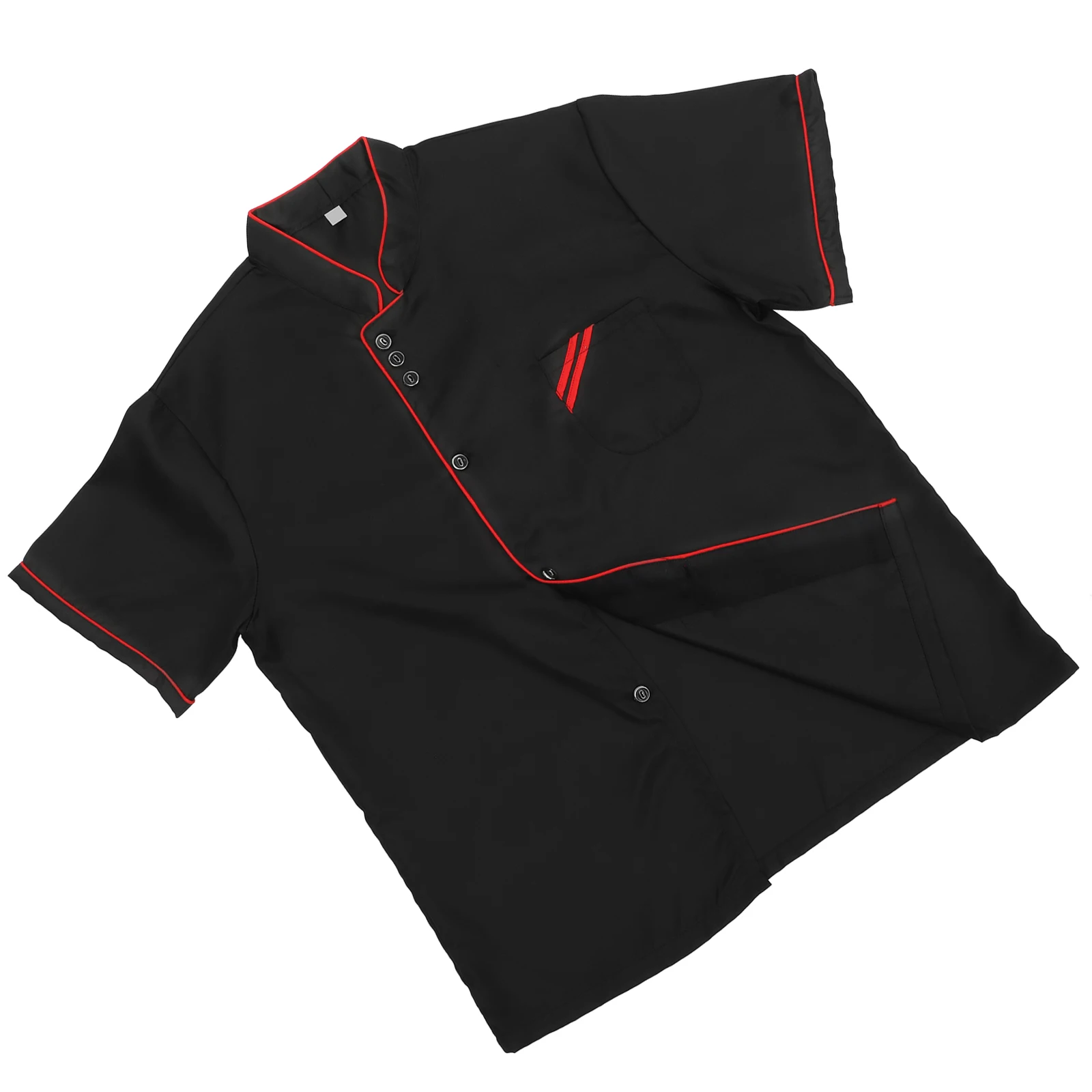 

Chef Work Uniform Short Sleeve Black Jacket Apron Shirt Breathable Women Catering Unisex Oil Proof Kitchen Supplies