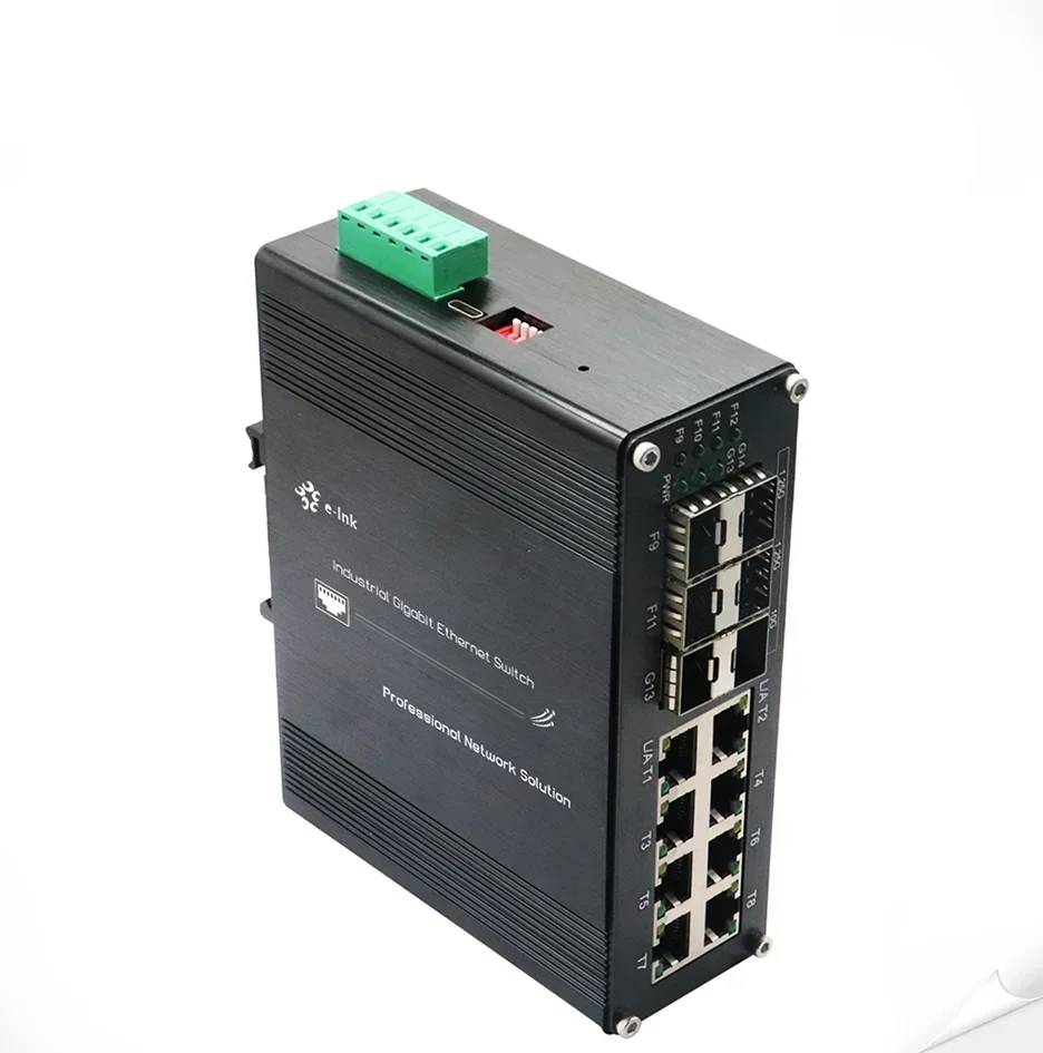 Industrial L2 8 port +4 port 1GSFP +2port 10GSFP,QOS&SNMP Managed Gigabit Network Switch