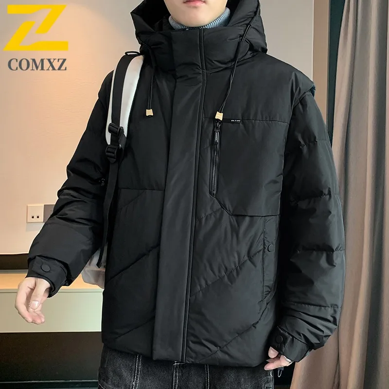

COMXZ Down Jacket Windproof Waterproof Warm Loose Ski Fashion Classic Puffer Jacket 2025 Cold Proof Winter Jacket Men's Clothing