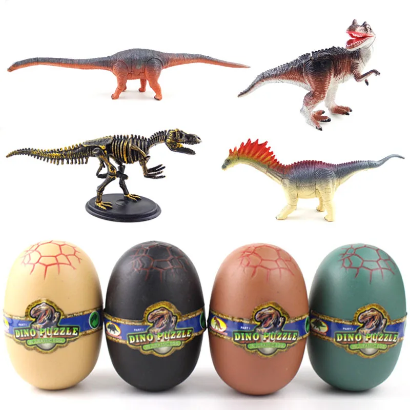 4 Stuks Leuke Dinosaurus Eieren 4D Drie-Dimensionale Gemonteerd Dinosaurus Eieren Geplaatst Dinosaurus Model Kinderen Educatief Speelgoed Gift k6