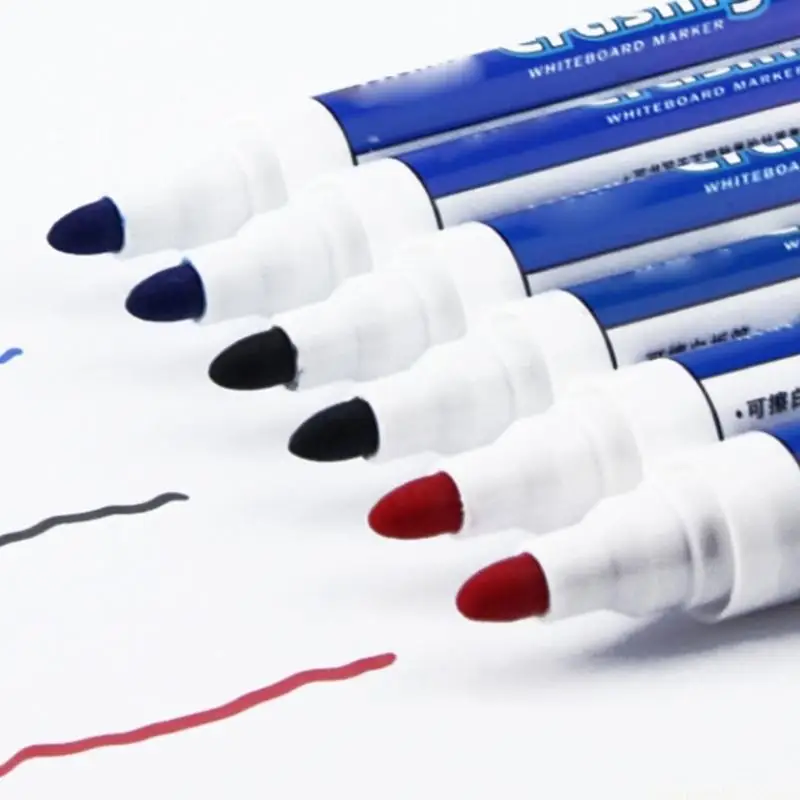 Water Based Inks Quick Drying Marker Pen Black Red OR Blue for School Office