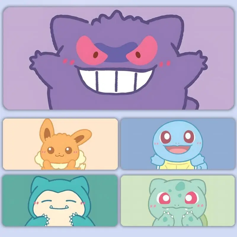 

Q-Версия Pokemon Gengar Charmander Eevee Squirtle Psyduck аниме-карта резиновый коврик для карт коврик для мыши коврик для клавиатуры 600*350*3 мм