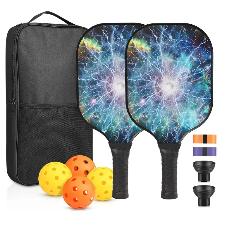 Pickleball المجاذيف مجموعة المضارب المحمولة غطاء المضرب حقيبة حمل 2 الكرة المنتقى USAPA المعتمدة العسل الأساسية 4 كرات 2 شريط لحام #4
