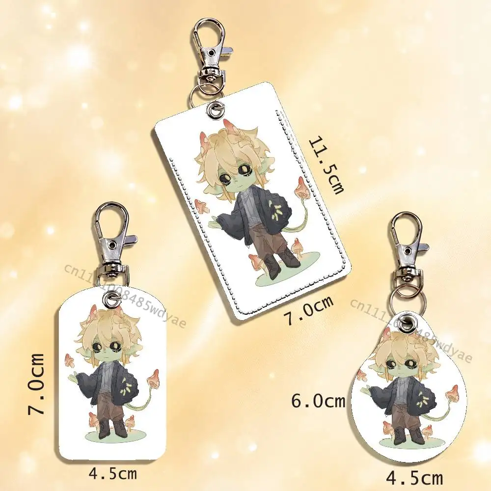 M-Mushroom O-Oasis M-Michael Card Case Leather Card Holder Keychain Key Ring Transportation Card Case view 3