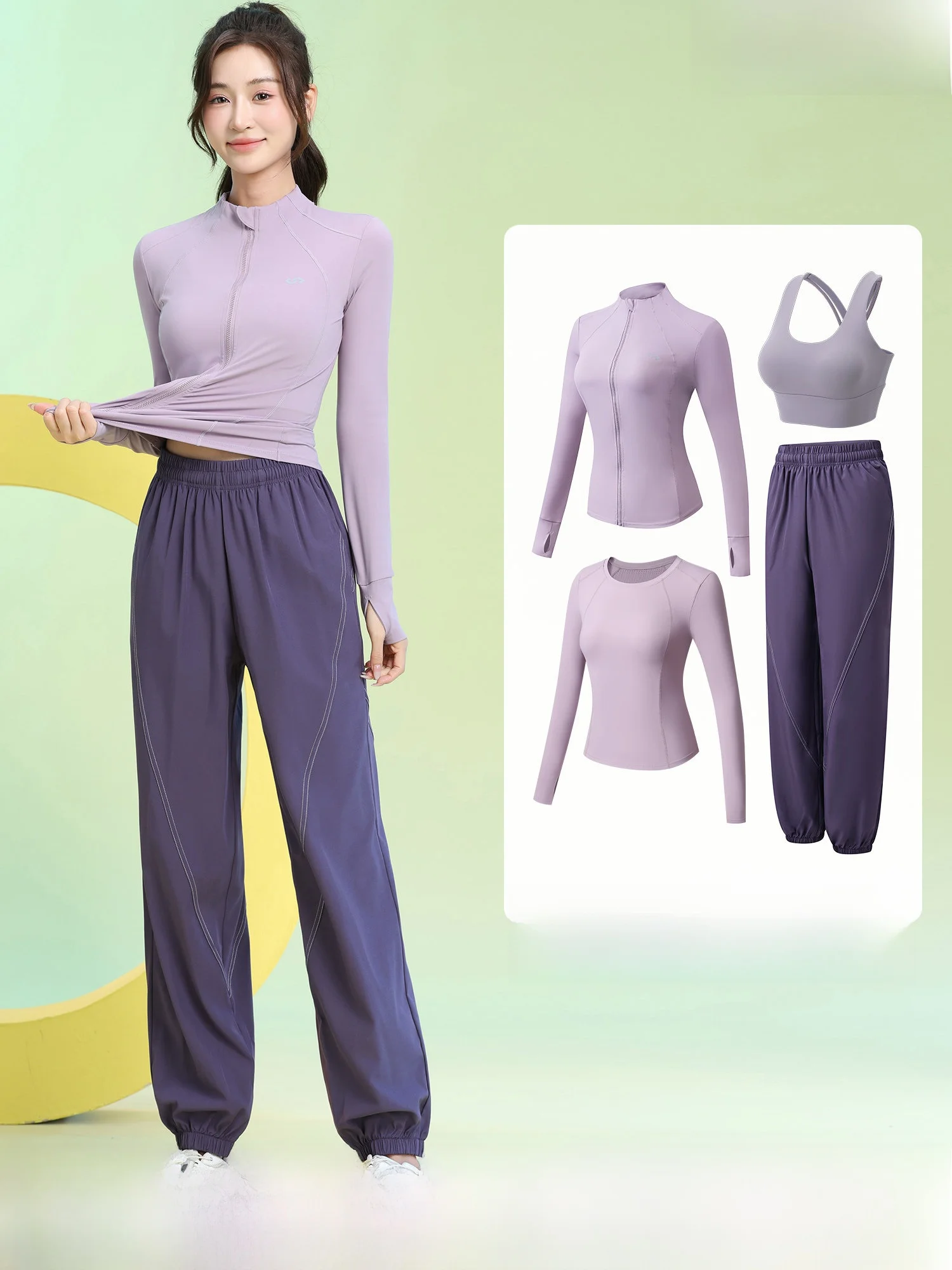 spring-profional-training-fitn-set-women's-ba-ket-morning-run-clothes-long-sve-breathable-qui-dry-outdoor-cli