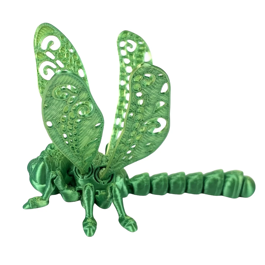 اليعسوب ثلاثية الأبعاد بمفاصل متحركة، ديكور مريح متعدد الألوان للمنزل والمكتب - هدايا مثالية للحفلات أو هدية إبداعية، Dragonflie