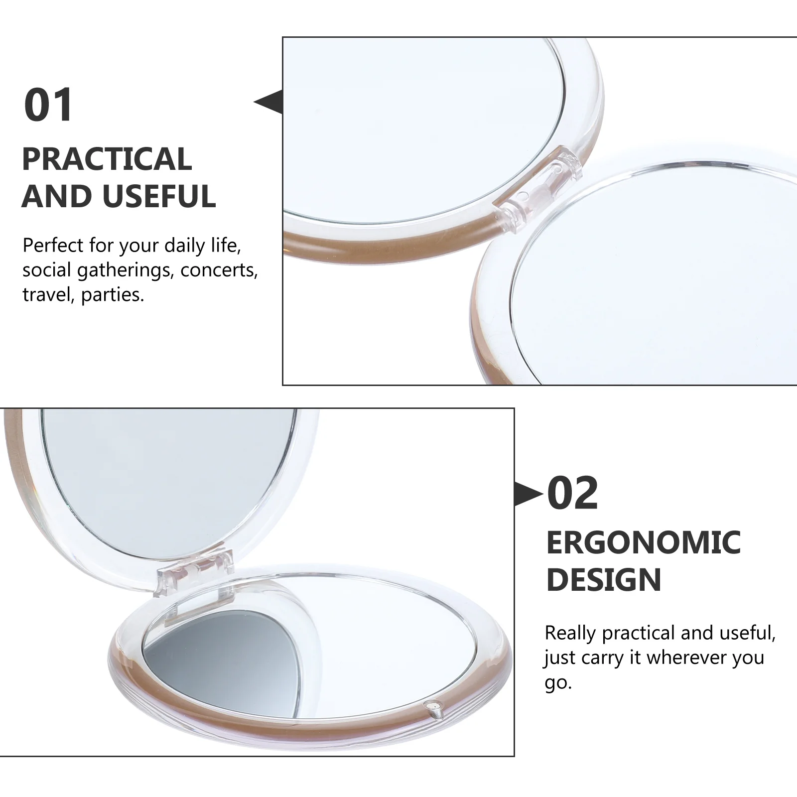 Dubbelzijdige compacte spiegel opvouwbaar 1x 10x mini vergrotende make-upspiegel reiszak cadeau bruidsmeisjes geschenken make-up compact