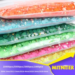 SS6-SS30 Non HotFix Glitters Jelly Resin Rhinestone Nail Art Flatback AB Gem Clothes Jewelry DIY Plastic Crystal Decorations