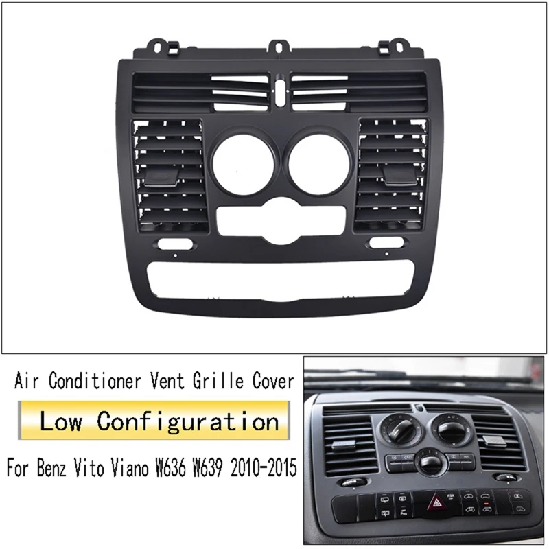 Car Dashboard Central Air Conditioner Vent Grille Cover Interior Parts For Benz Vito Viano W636 W639 2010-2015