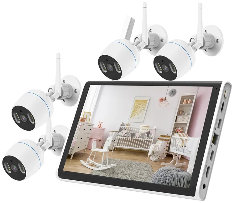 Conexión de alta calidad de 4 canales Conveniente kit NVR de monitoreo de seguridad WiFi inalámbrico de 3MP