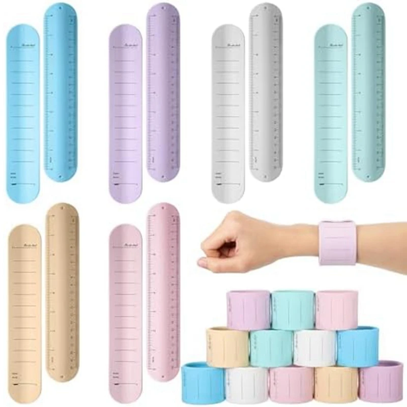 12Pcs Silicone Reminder Bracelet Reusable Wearable Wrist Notepad Writable Waterproof Erasable Wristband For Nurses Memo