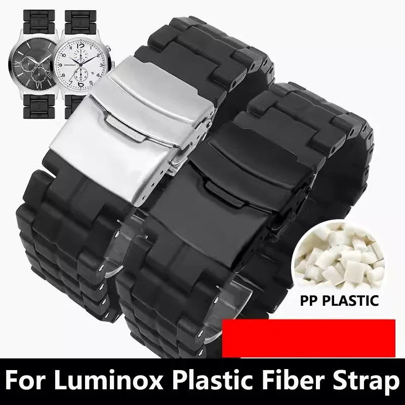 High quality Plastic Fiber Waterproof Strap For Luminox Men's Military Black Watch 3051 3160 3080 6402 Sports watchbands 23mm