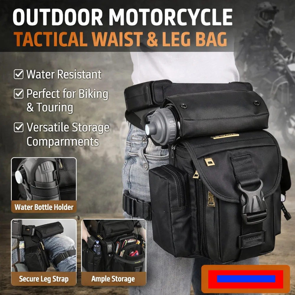 

Motorcycle Leg Bag Tactical Waist Pack Waterproof Outdoor Riding Thigh Bag Multi Pocket Travel Shoulder Bag for Men Women