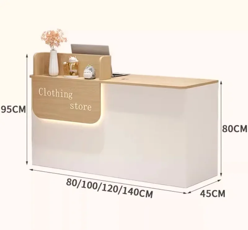 Modern Flower Shop Front Desk Reception Desks Shop Small Cashier Clothing Store Bar Counter Beauty and Manicure Reception Table