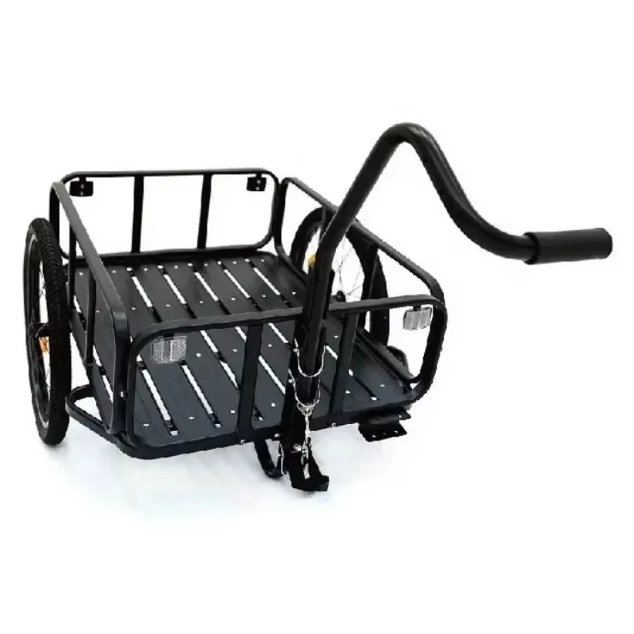 Bicycle Cargo Trailer, Foldable, Steel Aluminum Carriage, Shopping Cart, Large Capacity Luggage Storage Car