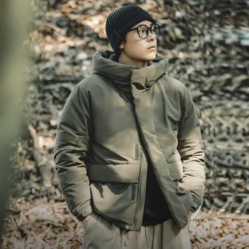Casacos Maden com capuz de pato branco para homens, casacos leves de inverno quentes e grossos ao ar livre, jaqueta casual curta Puffer, sobretudo