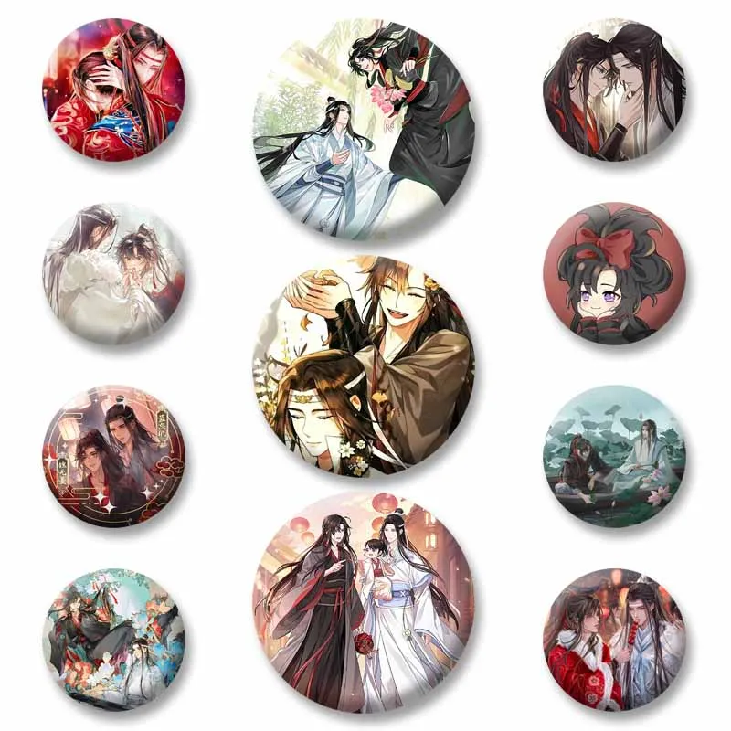 

Cartoon Character Lan Wangji Wei Wuxian Badges Accessories Plastic Anime Mo Dao Zu Shi Pins Bag Decor Brooch Wholesale Jewelry