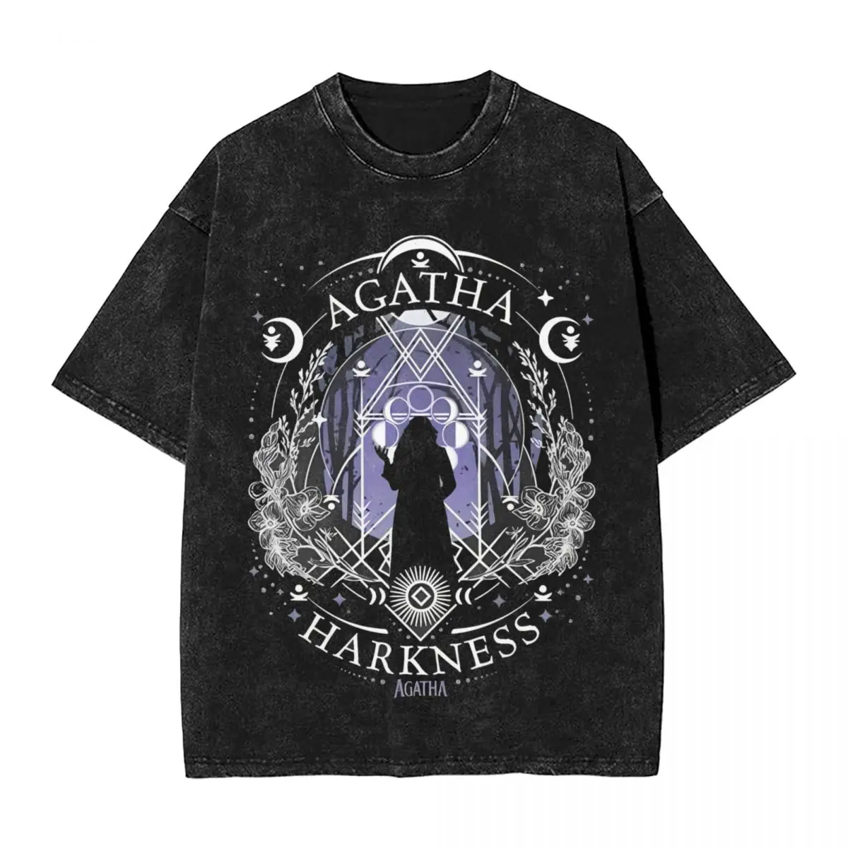 Agatha Harkness Superhero T Shirts Washed Short Sleeve Street T-Shirt Agatha All Along Men Women Tops Streetwear Graphic Tees