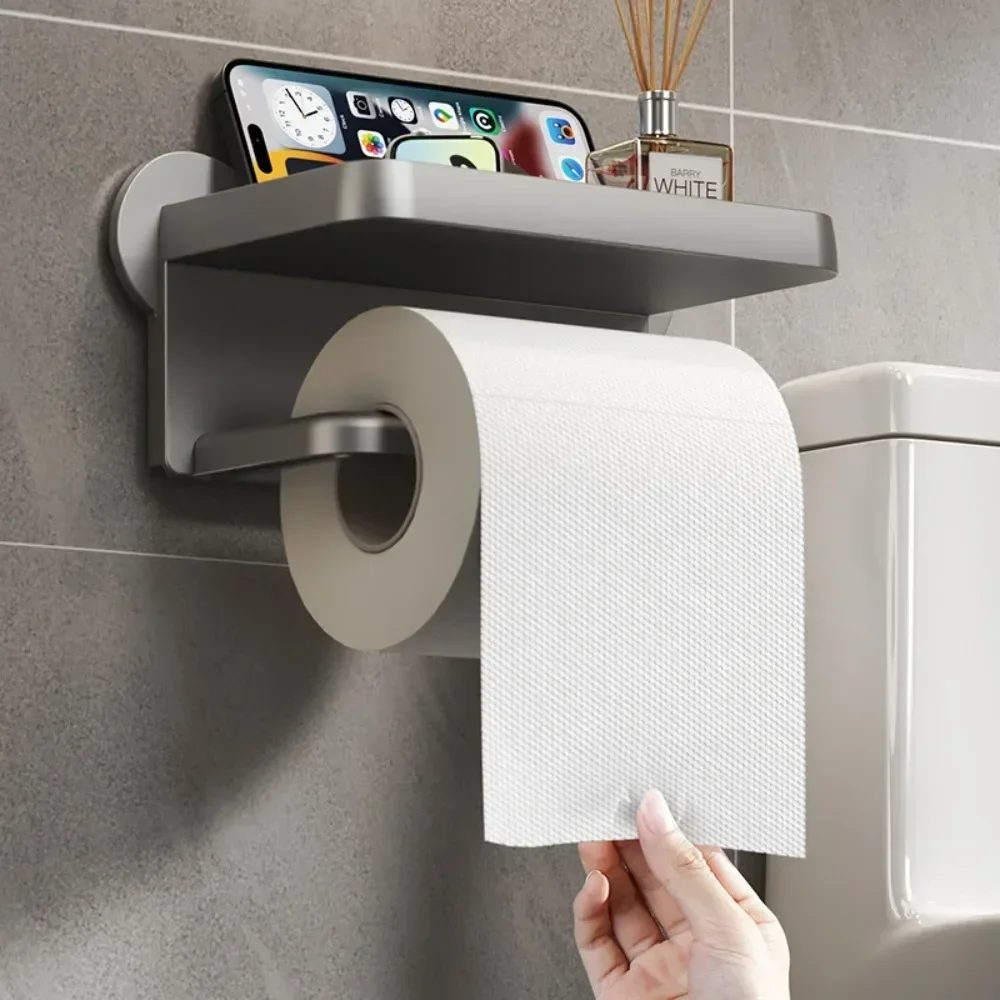 HOT Toilet Paper Holder Stand Wall-Mounted Toilet Paper Dispenser Kitchen Bathroom Storage Rack For Tissue Box Shelf Phone Holde