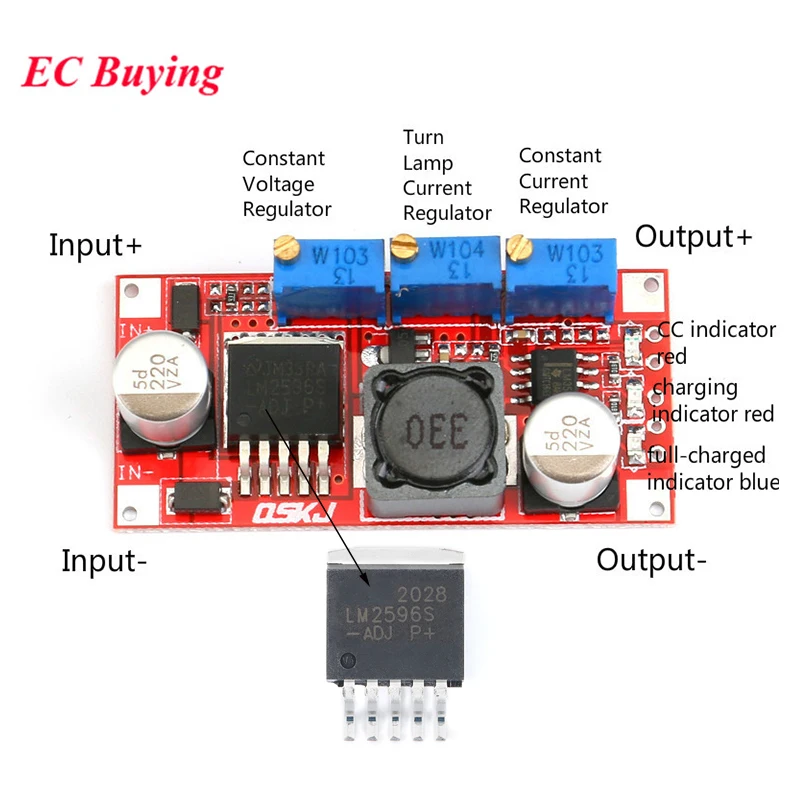 LM2596 DC-DC Step Down CC CV Power Supply Module LED Driver Battery Charger Adjustable LM2596S Constant Current Voltage LM2596S