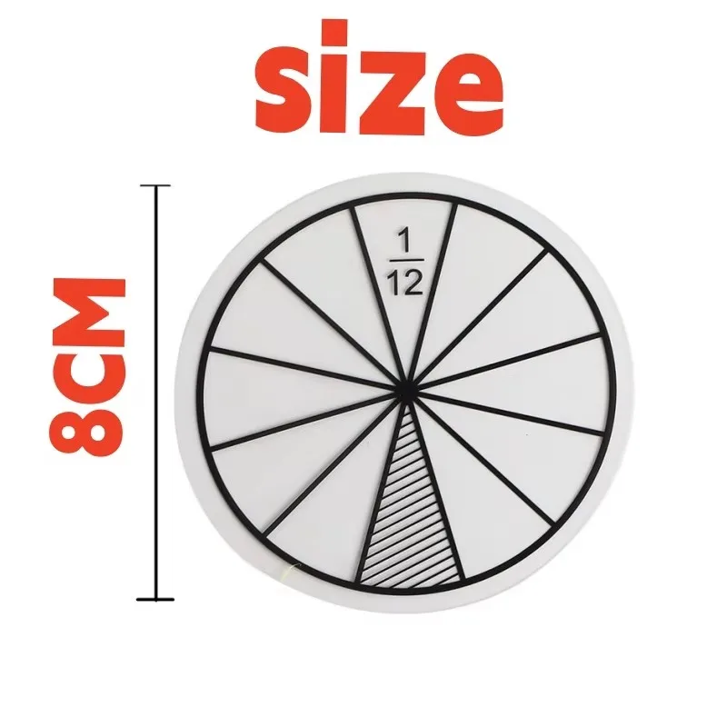 12 قطعة كسور الرياضيات الدوائر مجموعات الالعاب رقائق الرياضيات التعليمية البلاستيكية مرقمة 8 سنتيمتر قطر للتعلم والبيع بالجملة #3