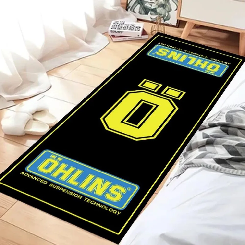 Öhlins Crystal Velvet Motorcycle Mat, Anti-Slip Garage Floor Mat for Motorbike Parking, Racing Style, Home Garage Decoration